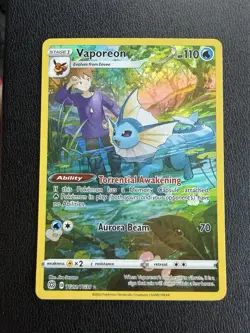 Pokemon Vaporeon TG02/TG30 Brilliant Stars Trainer Gallery Holo Full Art Rare LP - Image 1