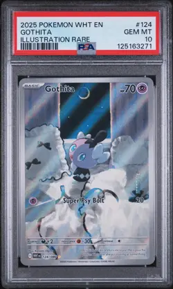 2025 Pokemon Wht En-White Flare #124 Gothita Illustration Rare PSA 10 - Image 1