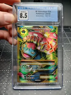 2016 POKEMON XY EVOLUTIONS #100 FULL ART M VENUSUAR EX CGC 8.5 NM/MINT+ - Image 1