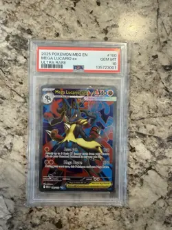 2025 POKEMON MEG EN-MEGA EVOLUTION ULTRA RARE #160 MEGA LUCARIO EX PSA 10 - Image 1