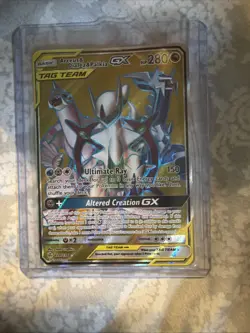 Pokemon TCG Arceus & Dialga & Palkia GX Full Art Cosmic Eclipse Tag Team 220/236 - Image 1
