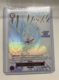 Bandai One Piece CCG Lightning Dragon OP05-077 ALT ART Holo Event Card EN - Image 1