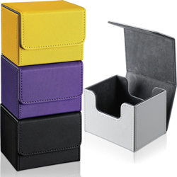4 Pieces Leather Deck Card Boxes Cards Deck Game Box for Collectible Playing Car - Image 1