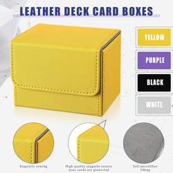 4 Pieces Leather Deck Card Boxes Cards Deck Game Box for Collectible Playing Car - Image 4