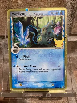 Pokemon TCG Card Celebrations Mimikyu Delta Species SWSH136 Black Star Promo NM! - Image 1