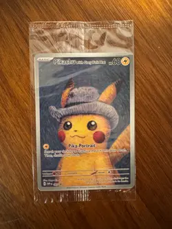 Pokemon x Van Gogh: Pikachu with Grey Felt Hat - 085 Promo Card - Sealed - Image 1