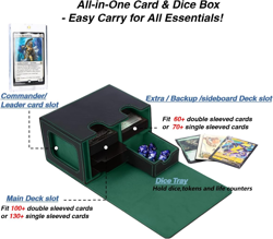 MTG Deck Box for Commander Display with Dice Tray,Card Deck Box Fits 160 Double - Image 3