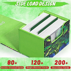 Card Deck Box for MTG, Trading Cards Storage Box Holds 120+ Sleeved Commander De - Image 3