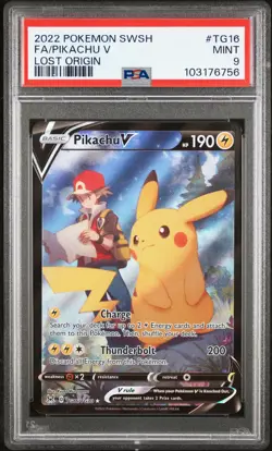 Pikachu V 2022 Pokemon Lost Origin PSA 9 #TG16 - Image 1