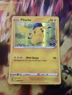 [0781] LIGHTLY PLAYED Pokemon GO! Holo Rare 028/078 Pikachu - Image 1