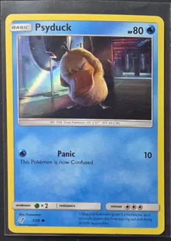 Psyduck 7/18 Detective Pikachu Holo Rare Pokemon 2019 - Image 1