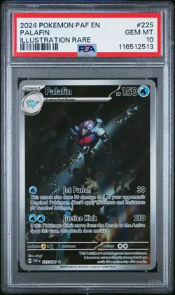 2024 POKEMON PAF EN-PALDEAN FATES ILLUSTRATION RARE #225 PALAFIN PSA 10 - Image 1
