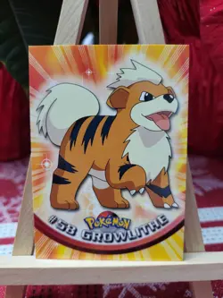 Topps Pokemon #58 Growlithe - TV Animation Edition Card, 1999, NM - Image 1