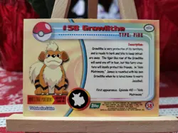 Topps Pokemon #58 Growlithe - TV Animation Edition Card, 1999, NM - Image 2