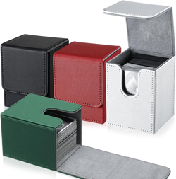 4 Pieces Leather Deck Card Boxes Cards Deck Game Box for Collectible Playing Car - Image 1