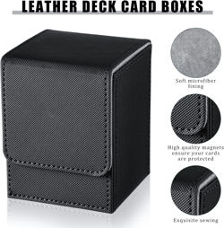 4 Pieces Leather Deck Card Boxes Cards Deck Game Box for Collectible Playing Car - Image 2