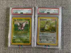 1999 Pokemon No Symbol Venomoth Holo Psa 4 And Kangaskhan Holo Psa 4 - Image 1