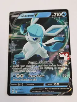 Glaceon V Pokemon Prize Pack Series 1 Promo Pokemon Tcg LP Play Stamp 040/203 - Image 1