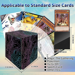 Pink Blue Line Card Deck Box, MTG Commander Deck Box Card Deck Case for Trading - Image 3