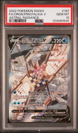 PSA 10 GEM MINT POKEMON SWSH ORIGIN FORME FA/PALKIA V 167/189 ASTRAL RADIANCE 🔥 - Image 1