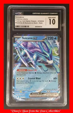 Pokemon Suicune CGC 10 Trading Card Game Classic Holo 010/034 HP 220 Not PSA - Image 1