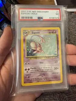 2001 Pokemon Neo Discovery Espeon Holo #1 PSA 7 - Image 1