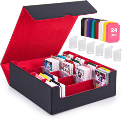 Trading Card Storage Box - 4 Rows MTG Deck Box, 3000+ TCG Deck Case Has 6 Card F - Image 1
