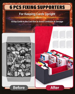 Trading Card Storage Box - 4 Rows MTG Deck Box, 3000+ TCG Deck Case Has 6 Card F - Image 4