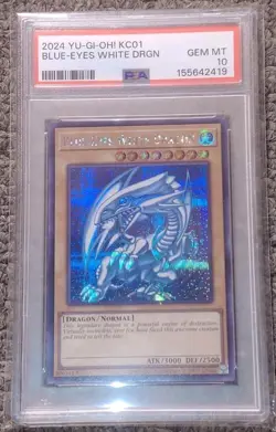 YU-GI-OH! PSA 10 KC01 Blue Eyes White Dragon Kaiba 25th Anniversary - Image 1