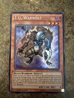 T.G. Warwolf LC5D-EN209 secret rare 1st edition LP - Image 1