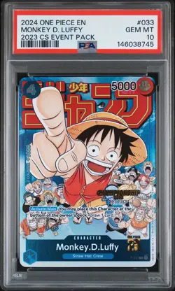 MONKEY D. LUFFY 2024 ONE PIECE CHAMPIONSHIP 2023 EVENT PACK #033 PSA 10 - Image 1
