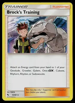 Pokemon Card Hidden Fates Brock's Training 55/68 Rare Holo - Image 1