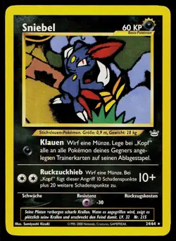 Pokemon Card Neo Revelation Sneasel 24/64 Rare German - Image 1