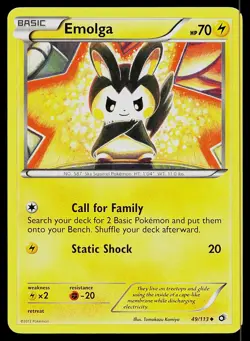 Pokemon Card Legendary Treasures Emolga 49/113 Uncommon - Image 1