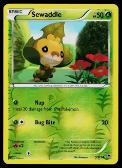 Pokemon Card Phantom Forces Sewaddle 5/119 Reverse Holo Common - Image 1