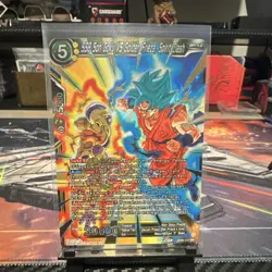 Bandai SSB Son Goku VS Golden Frieza Spirit Clash Super Rare Battle Card - Image 1
