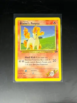 Blaines Ponyta 64/132 Gym Challenge Common Pokemon Card LP - Image 1