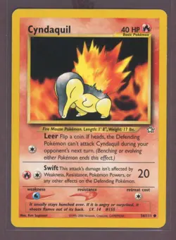 Cyndaquil 56/111 Neo Genesis Common Pokemon Card LP - Image 1