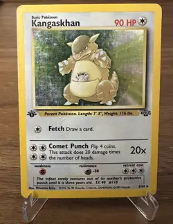 Pokemon Kangaskhan Jungle 1st Edition Holo Rare 5/64 Vintage Card TCG - Image 1