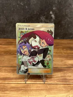 Pokemon TCG Full Art Trainer Holo Card Jessie and James 68/68 Hidden Fates NM - Image 1