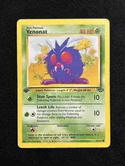 Venonat 63/64 Jungle 1st Edition Pokemon Card - Image 1