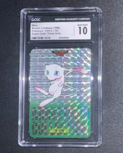 CGC 10 (1996) Mew Bandai Carddass #151 Green Card - Prism Holo - Image 1
