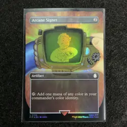 Arcane Signet Borderless Foil Artifact Uncommon Universes Beyond Fallout MTG - Image 1