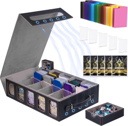 5 Row Trading Card Storage Box,Mtg Commander Deck Box with Window Dice Tray for - Image 1