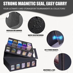 5 Row Trading Card Storage Box,Mtg Commander Deck Box with Window Dice Tray for - Image 4