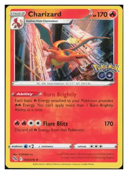 Charizard Holo Holo Rare Pokemon GO 010/078 NM M052 - Image 1