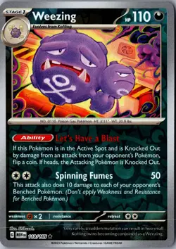 Weezing Reverse Holo 110/165 Rare Scarlet and Violet 151 LP Pokemon Card - Image 1