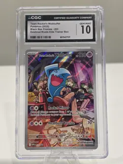 Pokemon TCG Team Rocket's Wobbuffet Promo Scarlet & Violet 203 CGC GEM MINT 10 - Image 1