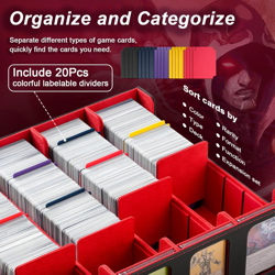 MTG Deck Box for 3000+ Trading Cards, Trading Card Storage Box with 20 Colorful - Image 5