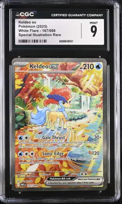 Pokemon TCG Keldeo EX White Flare Card 167/086 PSA 9 Mint - Image 1